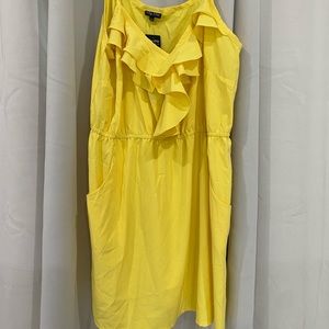 City chic yellow ruffle dress. Size L (20) NEW WITH TAGS